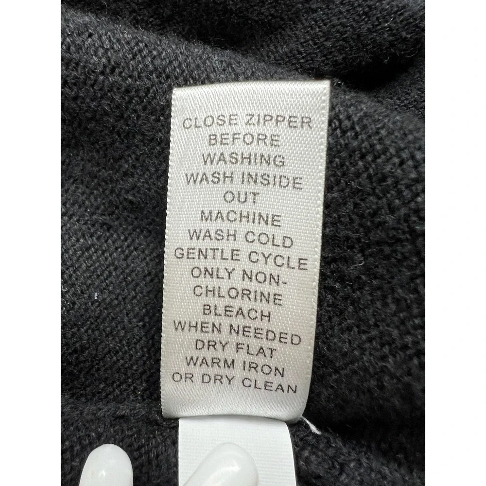 Banana Republic Sweater Mens Medium Black Cotton Blend Full Zip Mock Neck Knit